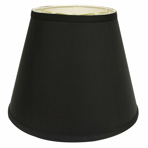 Homeroots 16 in. Black with White Empire Deep Slanted Shantung Lampshade 470045